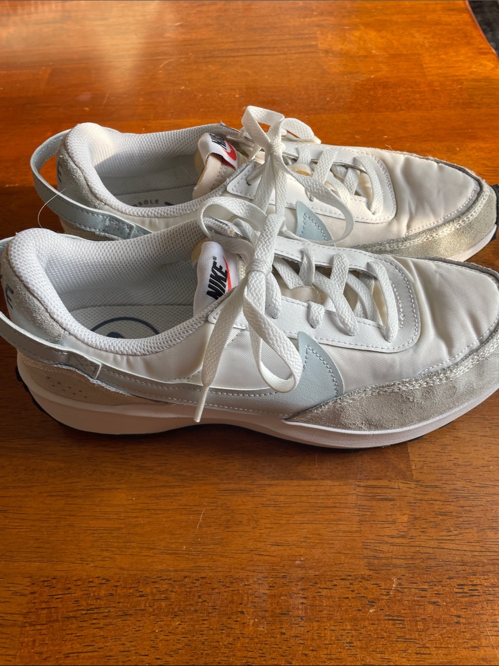 Nike White and Light Gray Low-Top Sneakers